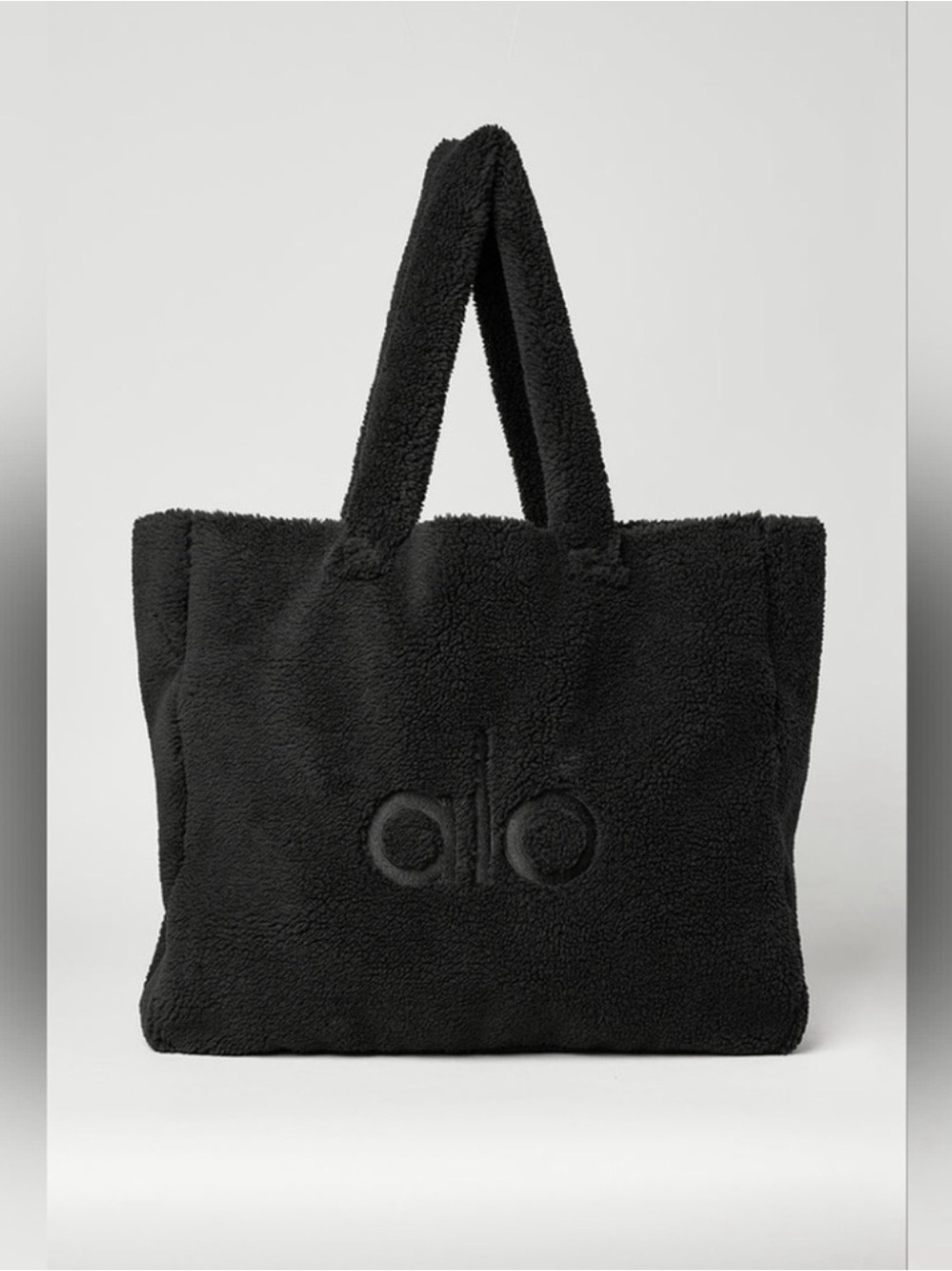 ALO Yoga Black Plush Sherpa Tote Bag - Picture 10 of 11